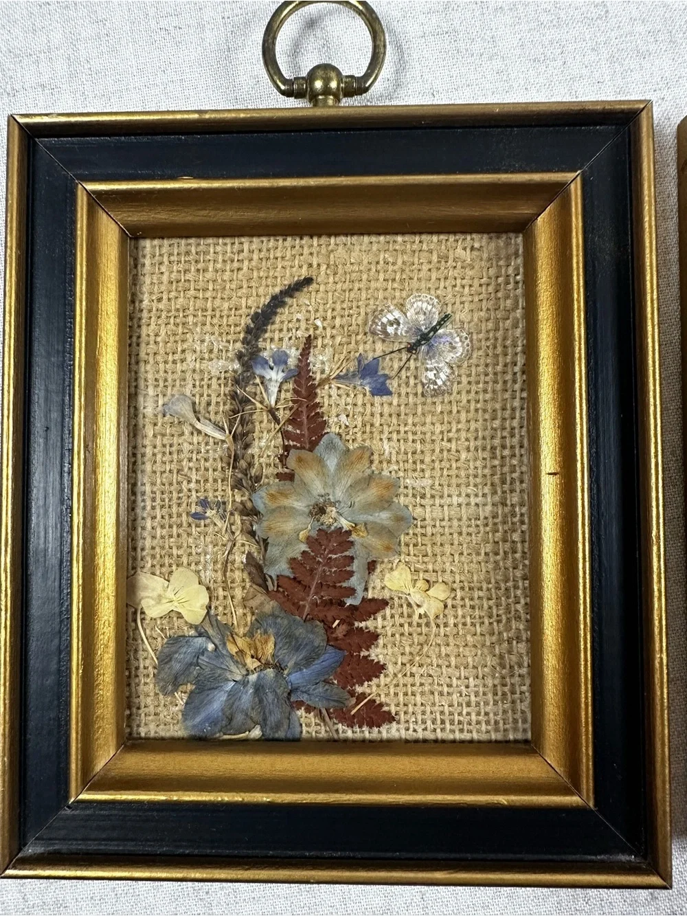 Pressed Floral Wall Art Floralp Pair Black Gold Frames
